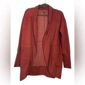 Eddie Bauer Burnt Red Open Front Sweater Medium